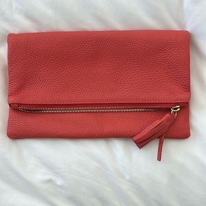 Pebble Leather Fold over Clutch by Mark and Graham